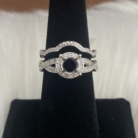 14K White Gold Diamond Entrelazado Wedding Setting No Estone Engagement Ring Ct Dia / 7.4gr / Size 6.5