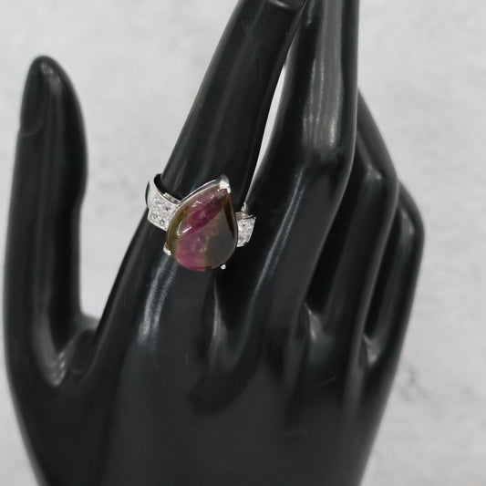 10K White Gold Diamond Water Drop Jewelry Set Ct Dia / 29gr / Size 7 1/4 / 18in