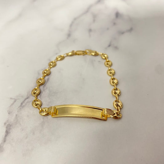 18K Yellow Gold Gc Baby Name Bracelet / 3.2gr / 4.8mm / 7in