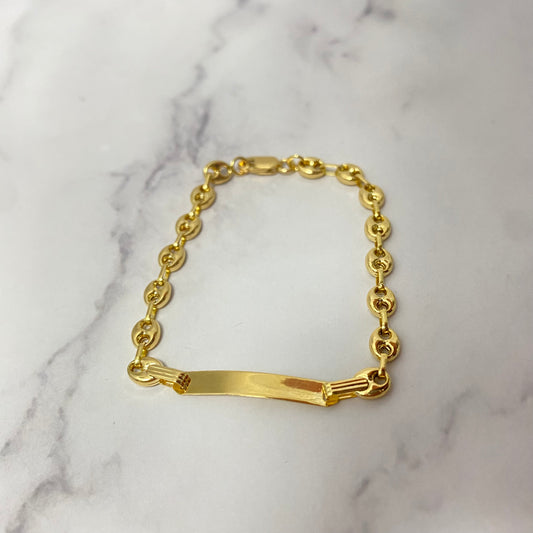 18K Yellow Gold Gc Baby Name Bracelet / 2.3gr / 4.3mm / 5 3/4in