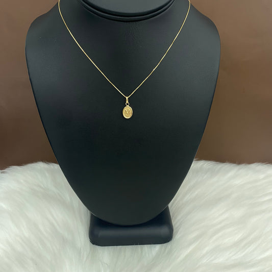 18K Yellow Gold Letter M Pendant / 0.58gr