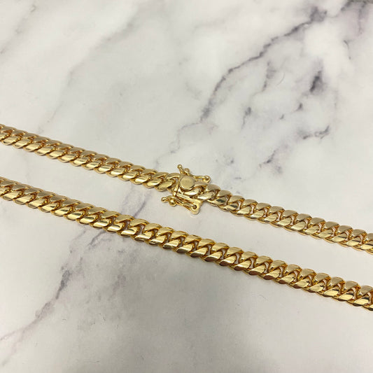 14K Yellow Gold Cuban Links / 121gr / 8mm / 24in