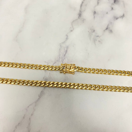 14K Yellow Gold Micro Cuban / 46.8gr / 5.2mm / 24in