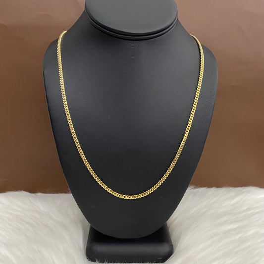 14K Yellow Gold Micro Cuban / 23.2gr / 3.2mm / 24in