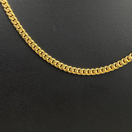 14K Yellow Gold Micro Cuban / 20gr / 3.2mm / 22in