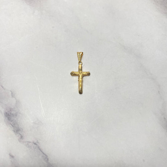 18K Yellow Gold Crucifix Pendant / 0.84gr / 1.2in