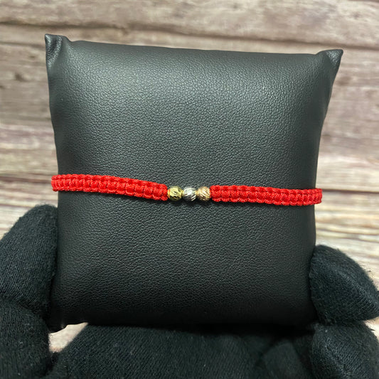 18K Three Colour Gold Tejida Baby Luxury-Diamond Cut Balls Bracelet Adjustable / 0.26gr