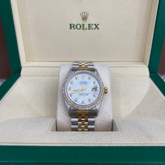 Rolex 36Mm Diamonds Pearl Face #1862974 Jubilee Band