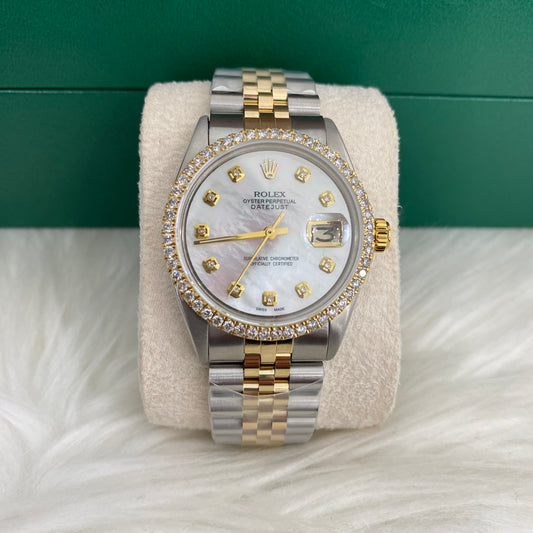 Rolex 36Mm Diamonds Pearl Face #1862974 Jubilee Band
