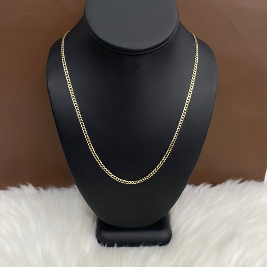 10K Yellow Gold American Cuban Link Chain / 4gr / 2.6mm / 22in