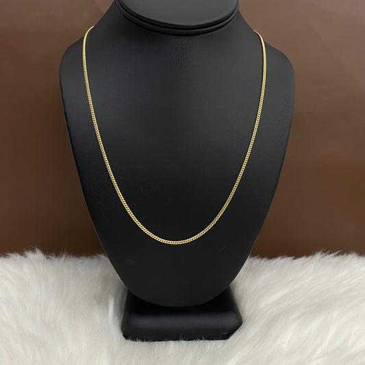 14K Yellow Gold Cuban Link Chain / 7.4gr / 2mm / 22in