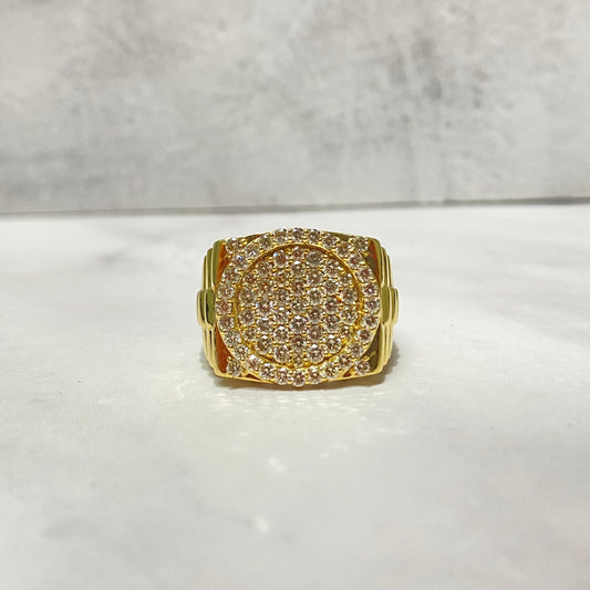 14K Yellow Gold Diamond Presidential Ring 2Ct Dia / 9.06gr / Size 10