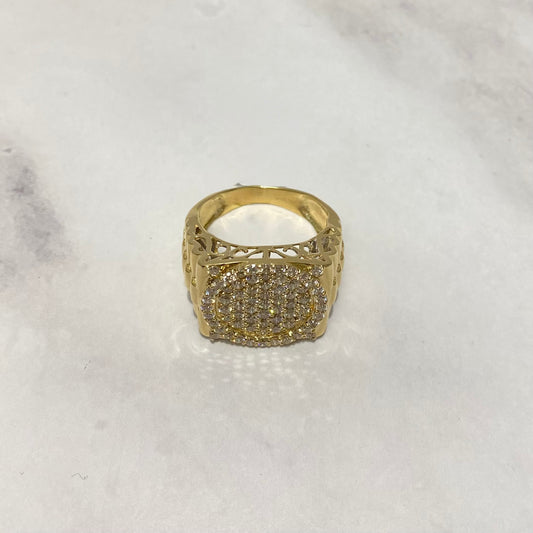 14K Yellow Gold Diamond Presidential Ring 2Ct Dia / 9.06gr / Size 10