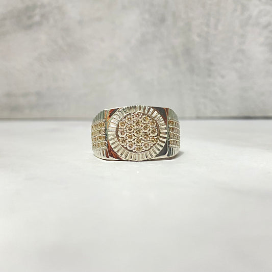 14K White Gold Diamond Rx Type Ring 1.5Ct Dia / 10.57gr / Size 10