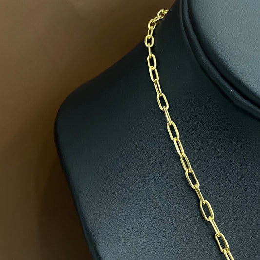 14K Yellow Gold Paper Clip Chain / 3.2gr / 3mm / 18in