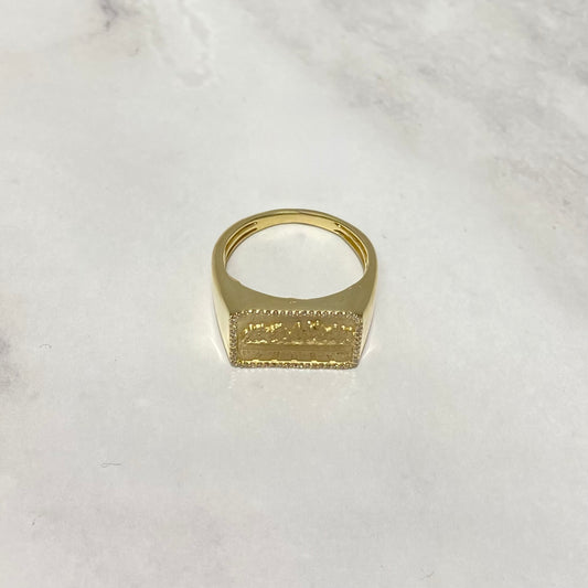 10K Yellow Gold Diamond Last Supper Ring 0.14Ct Dia / 6.47gr / Size 10