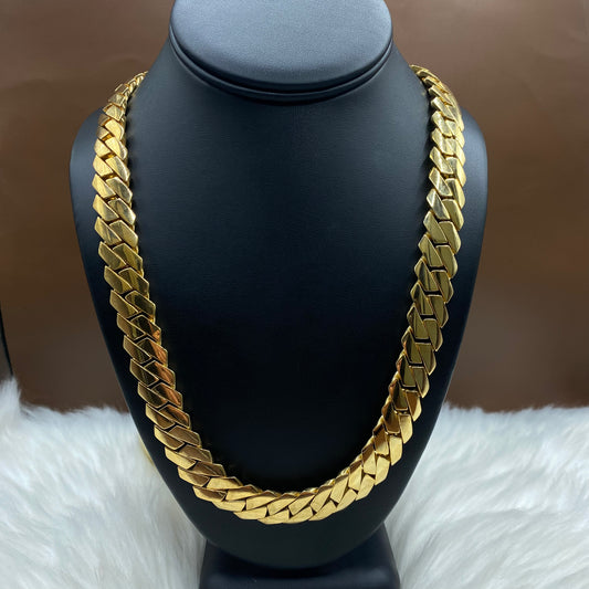 10K Yellow Gold Prong Link Chain / 279gr / 14.6mm / 24in