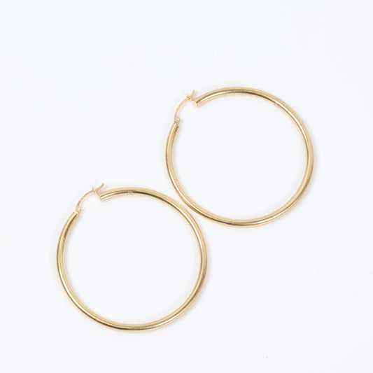 14K Yellow Gold Hoop Earrings / 4.2gr