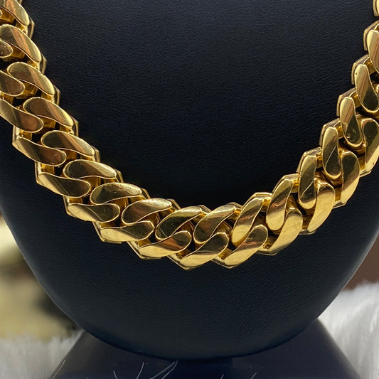 10K Yellow Gold Prong Link Chain / 279gr / 14.6mm / 24in