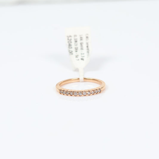 14K Rose Gold Diamond Luxury Engagement Ring 0.18Ct / 2.3gr / Size 7
