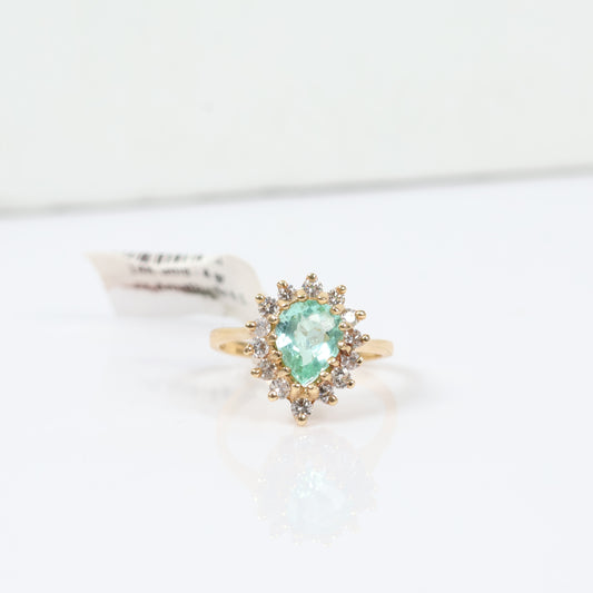 14K Yellow Gold Diamond Luxury Ring Ct Dia/Amathyst / 4gr / Size 6.5