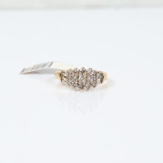 14K Yellow Gold Diamond Luxury Wedding Ring Ct Dia / 4.3gr / Size 8.5