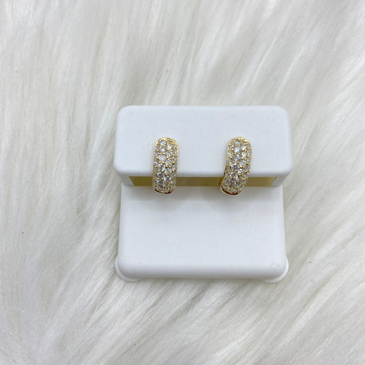 14K Yellow Gold Diamond Fashion Hoop Earrings 0.87Ct Dia / 2.59gr