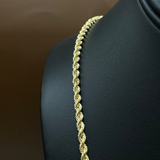 14K Yellow Gold Rope Chain / 7.8gr / 2.9mm / 26in
