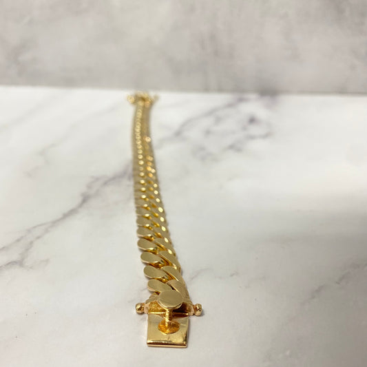 10K Yellow Gold Cuban Links Bracelet / 89gr / 12.5mm / 8in