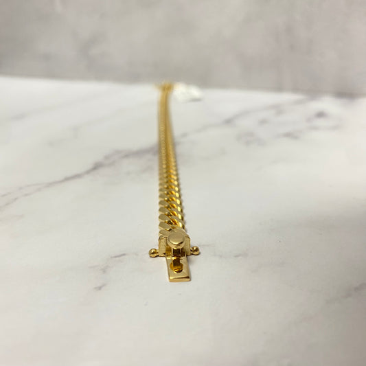 10K Yellow Gold Bracelet Micro Cuban / 24.3gr / 6.3mm / 8.5in
