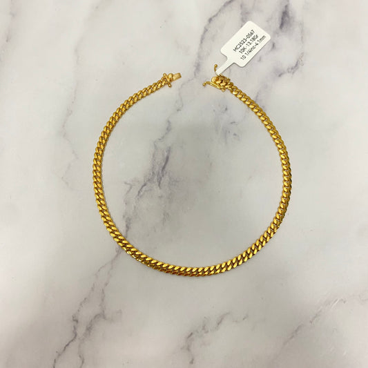 10K Yellow Gold Anklet Micro Cuban / 13.18gr / 4.1mm / 10 1/4in