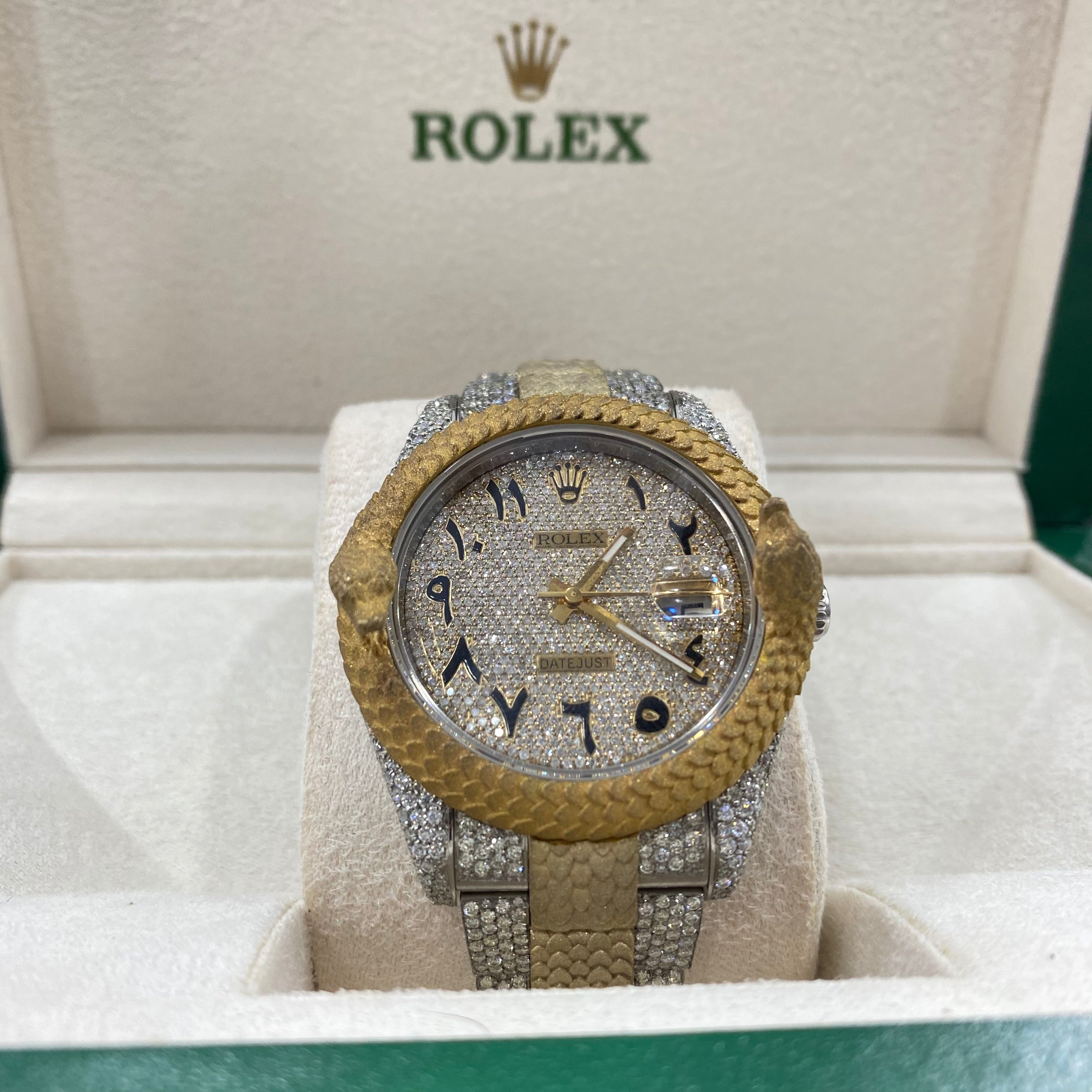 Rolex 41Mm Date Just Special Snake Edition 18K Bustdown 2021 C4G Jewelers