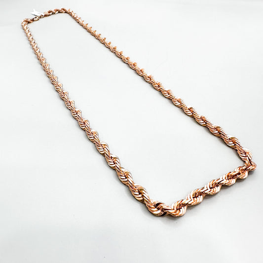 10K Rose Gold Rope Chain / 50.4gr / 24in