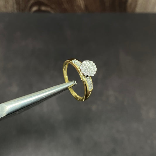 10K Yellow Gold Diamond Luxury Trio Set Engagement Ring 0.74Ct Dia / 7.45gr / Size 10M / 7WM