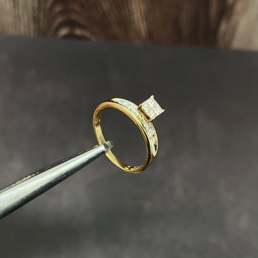 14K Yellow Gold Diamond Luxury Trio Set Engagement Ring 0.99Ct Dia / 7.07gr / Size 10 1/4M / 7WM