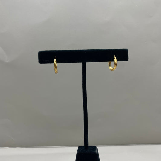10K Yellow Gold Braided Fashion Hoop Earrings / 0.9gr