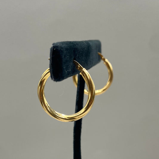 10K Yellow Gold Braided Fashion Hoop Earrings / 1.3gr