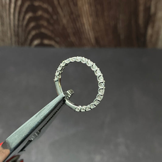 14K White Gold Lab Diamond Anniversary Engagement Ring 1Ct Lab Dia Vs / 2.02gr / Size 6 3/4