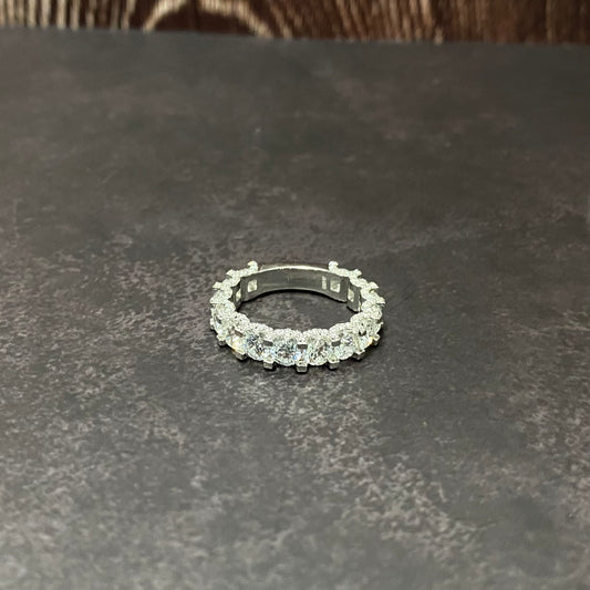 14K White Gold Lab Diamond Anniversary Engagement Ring 3.40Ct Lab Dia Vs / 5.56gr / Size 7