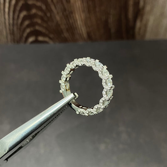 14K White Gold Lab Diamond Anniversary Engagement Ring 3.40Ct Lab Dia Vs / 5.56gr / Size 7