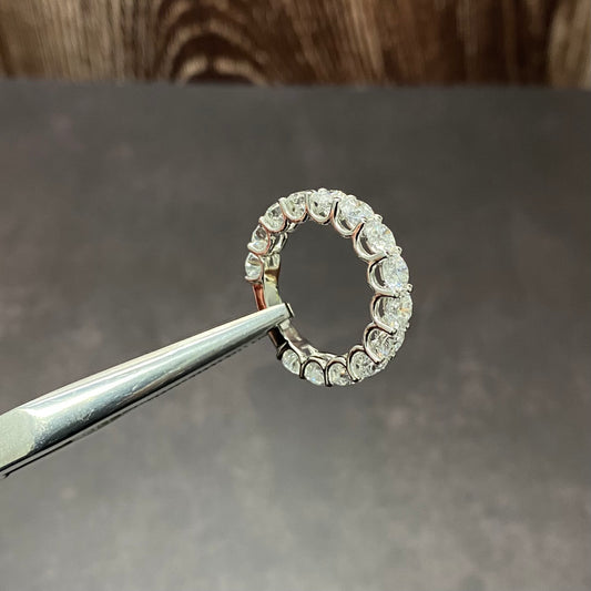 14K White Gold Lab Diamond Anniversary Engagement Ring 4.49Ct Lab Dia Vs / 4.24gr / Size 6.5