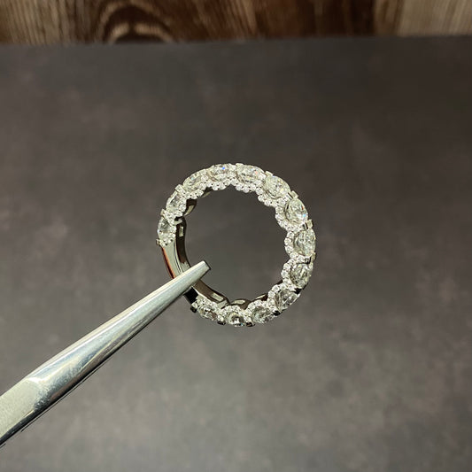 14K White Gold Lab Diamond Anniversary Engagement Ring 7.29Ct Lab Dia Vs / 9.28gr / Size 9 3/4