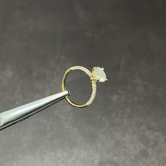 14K Yellow Gold Lab Diamond Round Brilliant Engagement Ring 1.96Ct Lab Dia Vs / 2.2gr / Size 7