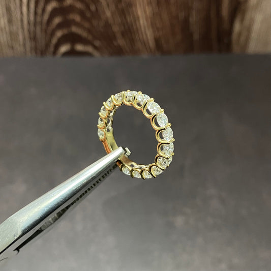 14K Yellow Gold Lab Diamond Anniversary Engagement Ring 3.11Ct Lab Dia Vs / 3.72gr / Size 7