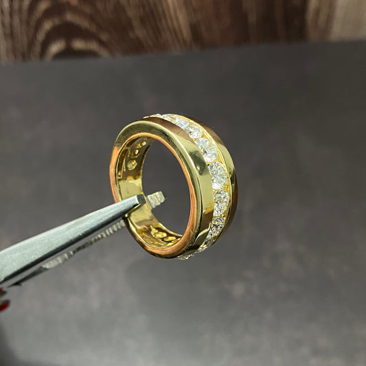 14K Yellow Gold Lab Diamond Luxury Engagement Ring 4Ct Lab Dia Vs / 9.21gr / Size 10