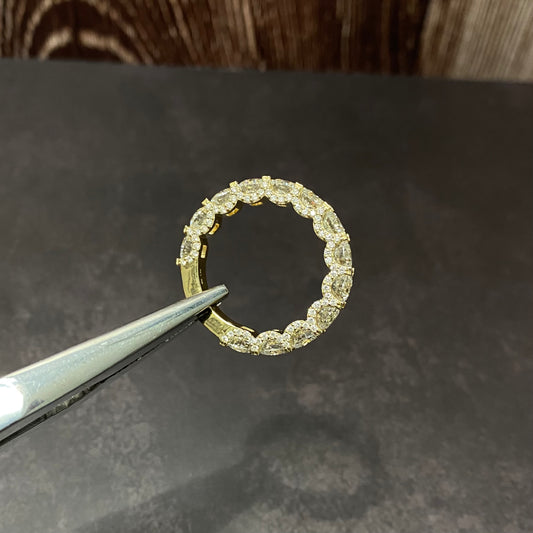 14K Yellow Gold Lab Diamond Anniversary Engagement Ring 7.29Ct Lab Dia Vs / 9.44gr / Size 10 1/4