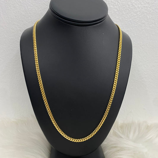 10K Yellow Gold Micro Cuban / 28gr / 4.2mm / 22in