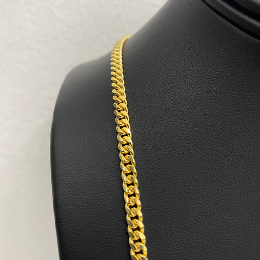 10K Yellow Gold Micro Cuban / 28gr / 4.2mm / 22in