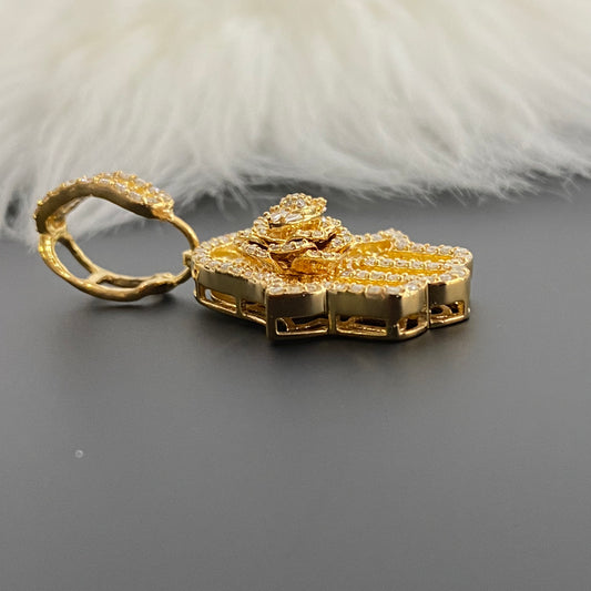 10K Yellow Gold Diamond Hand Pendant Ct Dia Vs / 8.2gr / 1.5in