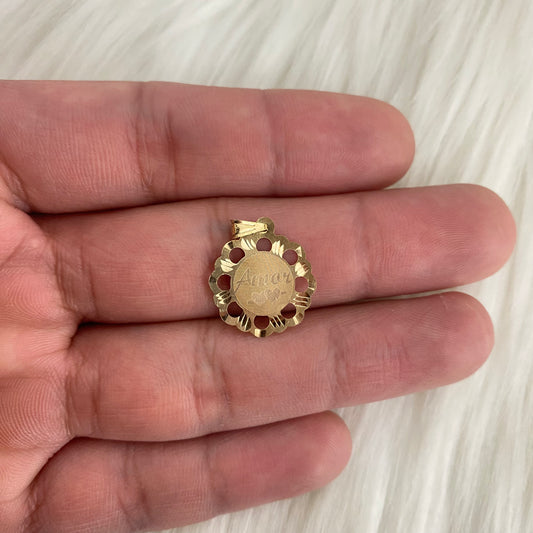 10K Yellow Gold Amor Pendant / 0.2gr / 0.7in